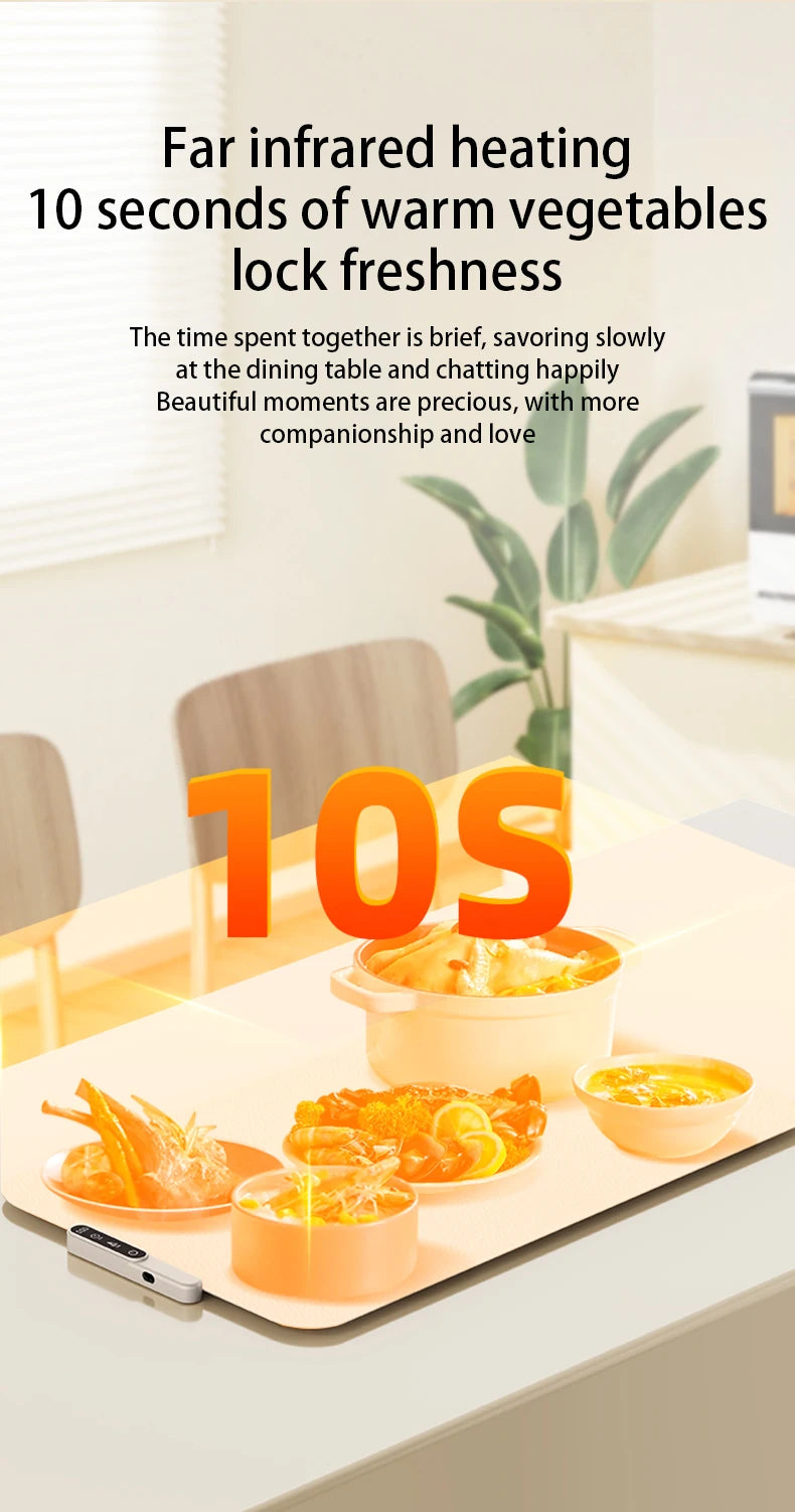 Electric Warming Tray Food Warmer Plate Foldable Portable Smart Food Fast Heating Mat Electric Warming Tray Food Warming Board