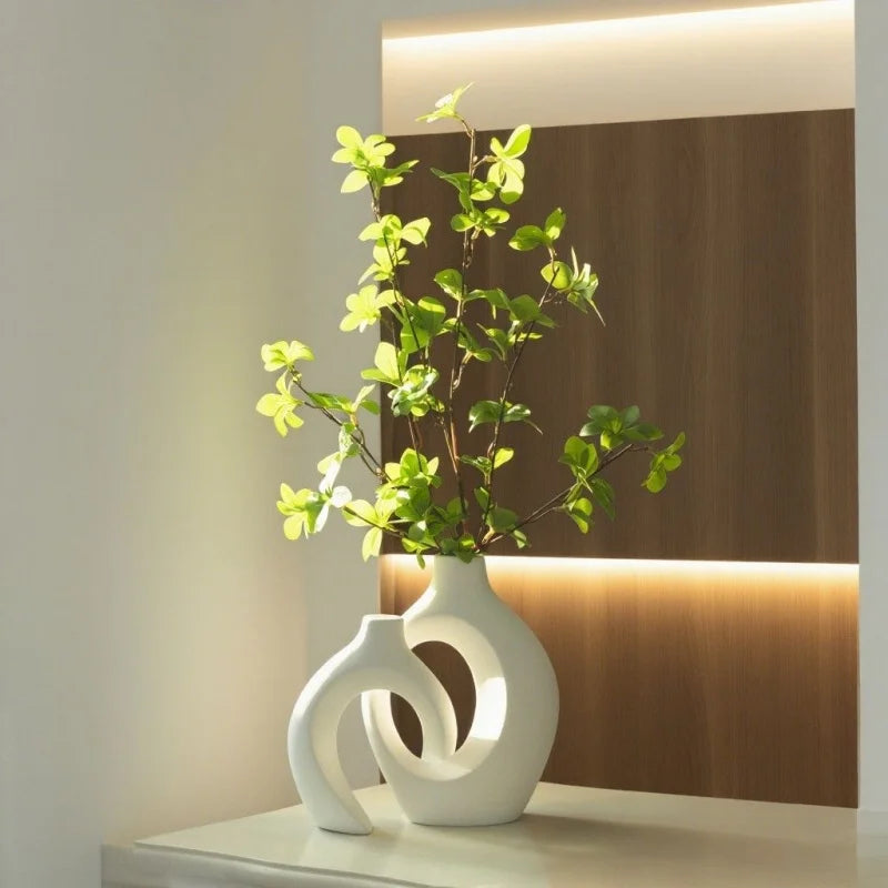 A Set of Hugging Vase Ornaments, Home Decoration Ornaments Plastic Vase, Dry Vase, Office, Entrance Cabinet Decorative Vase