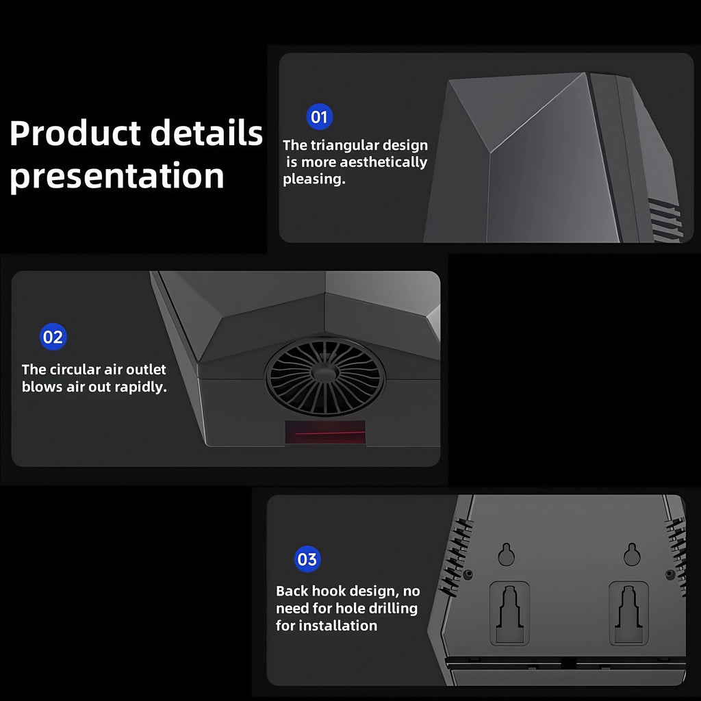 GMDQ Mini Fully Automatic Induction Hand Dryer 1600W Automatic High-speed Warm Air Hand Dryer