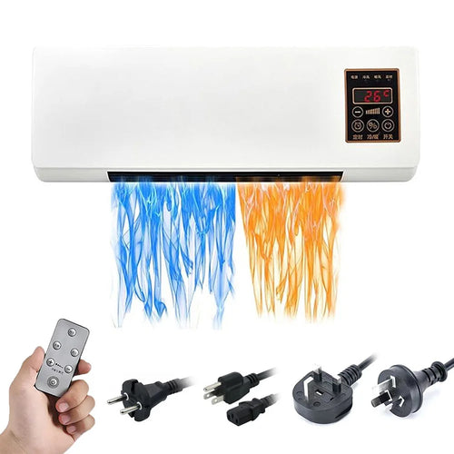1800W Wall Mounted Air Conditioners with Remote Control Winter Warmer Small Multifunctional Blowing Supplies Home Appliance