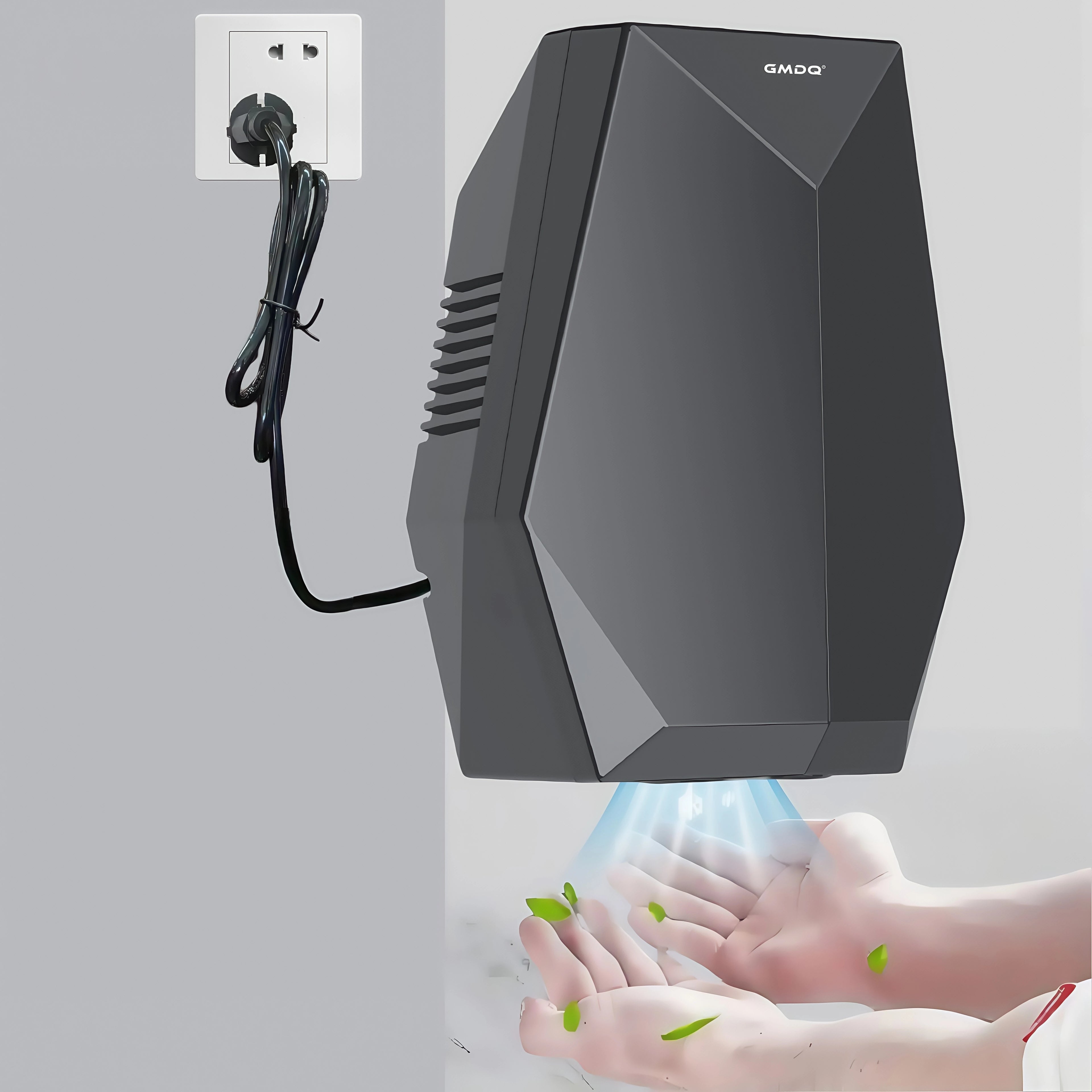 GMDQ Mini Fully Automatic Induction Hand Dryer 1600W Automatic High-speed Warm Air Hand Dryer