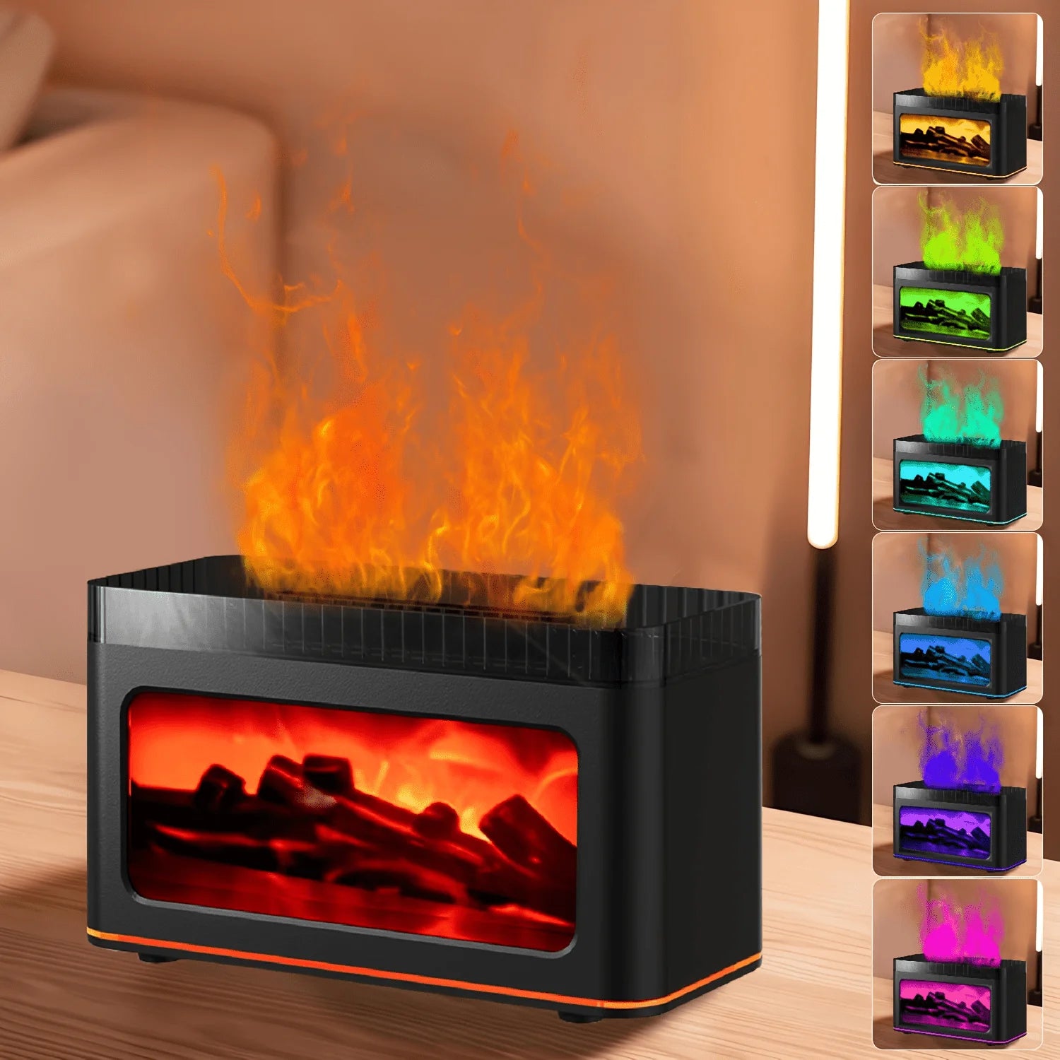 Mini Fireplace Aroma Diffuser Create A Festive Atmosphere 7 Color Flame Lighting Effects  Perfect For New Year Gifts Home Decor