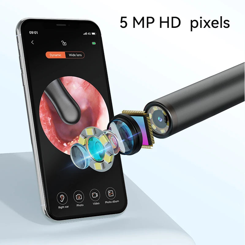 Ear cleaner for video cameras, earoscope for cleaning earwax, USB-powered ear swabs, mini camera, health care tools