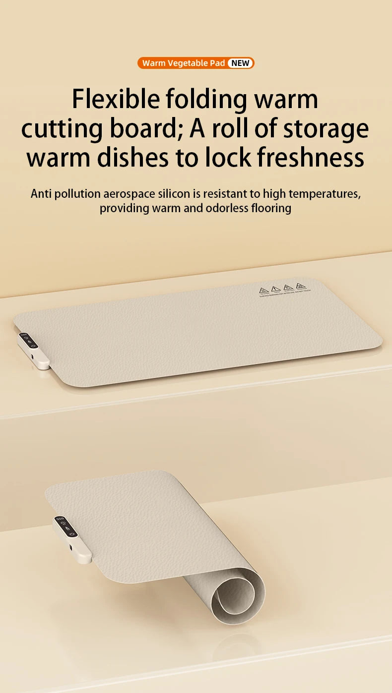Electric Warming Tray Food Warmer Plate Foldable Portable Smart Food Fast Heating Mat Electric Warming Tray Food Warming Board
