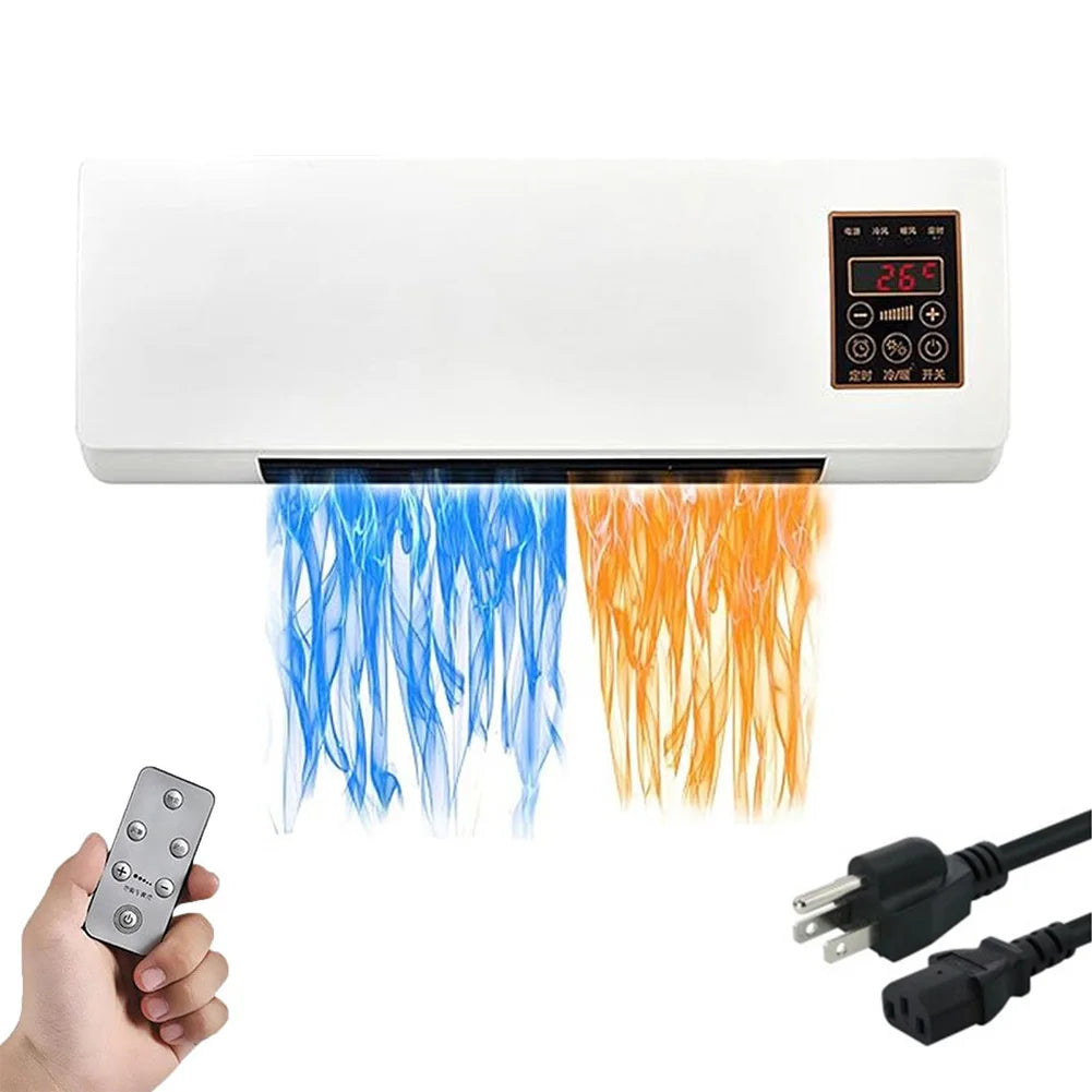 1800W Wall Mounted Air Conditioners with Remote Control Winter Warmer Small Multifunctional Blowing Supplies Home Appliance