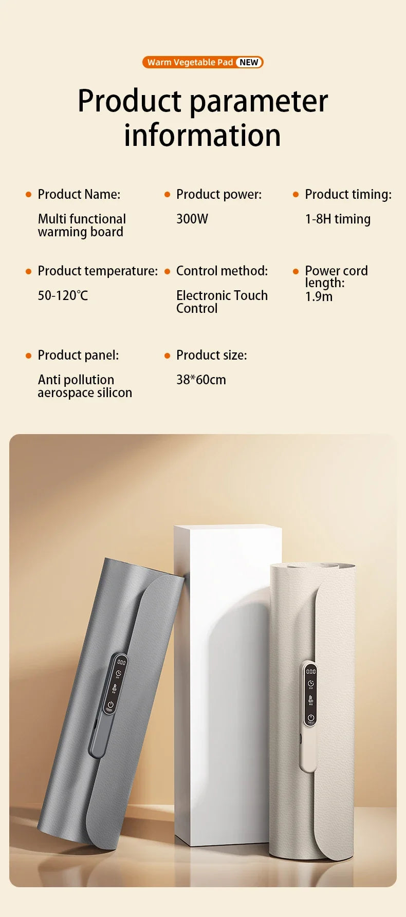 Electric Warming Tray Food Warmer Plate Foldable Portable Smart Food Fast Heating Mat Electric Warming Tray Food Warming Board