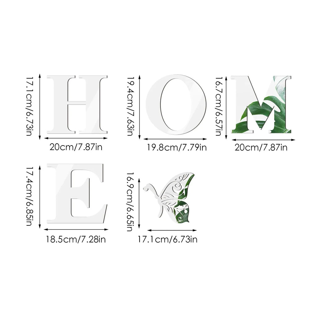 HOME Home Logo 3D Mirror Wall Sticker, Entrance Decoration, Home Decoration