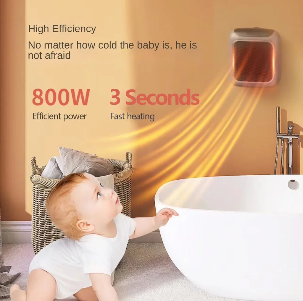 Faster Mini Heater for Home Small Bathroom Heating Fans Wall Mounted PTC Ceramic Electric Heater with Remote Control Household