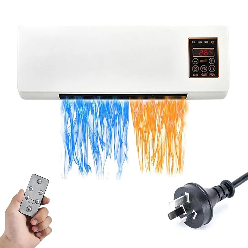 1800W Wall Mounted Air Conditioners with Remote Control Winter Warmer Small Multifunctional Blowing Supplies Home Appliance