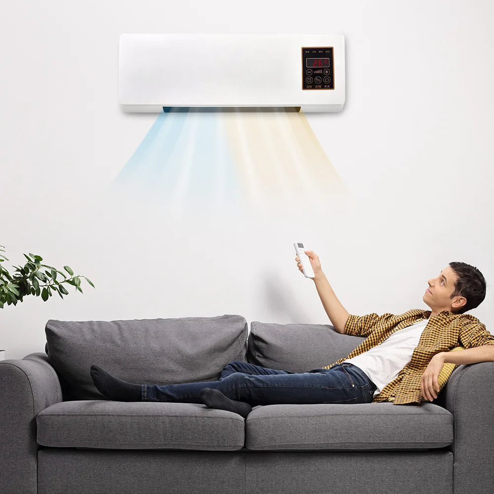 1800W Wall Mounted Air Conditioners with Remote Control Winter Warmer Small Multifunctional Blowing Supplies Home Appliance