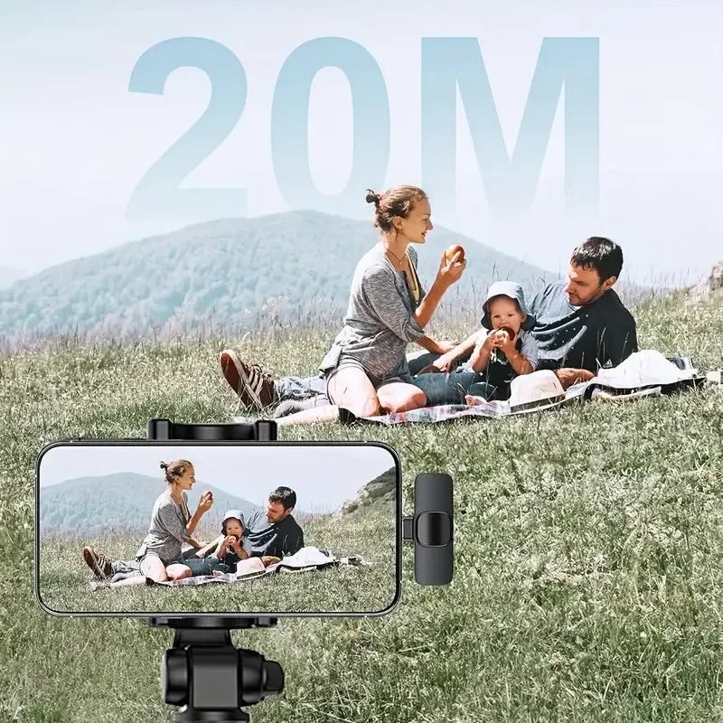 For iPhone Android Laptop Wireless Lavalier Microphone Audio Video Recording Mini Mic Live Gaming Mobile Phone Microphone