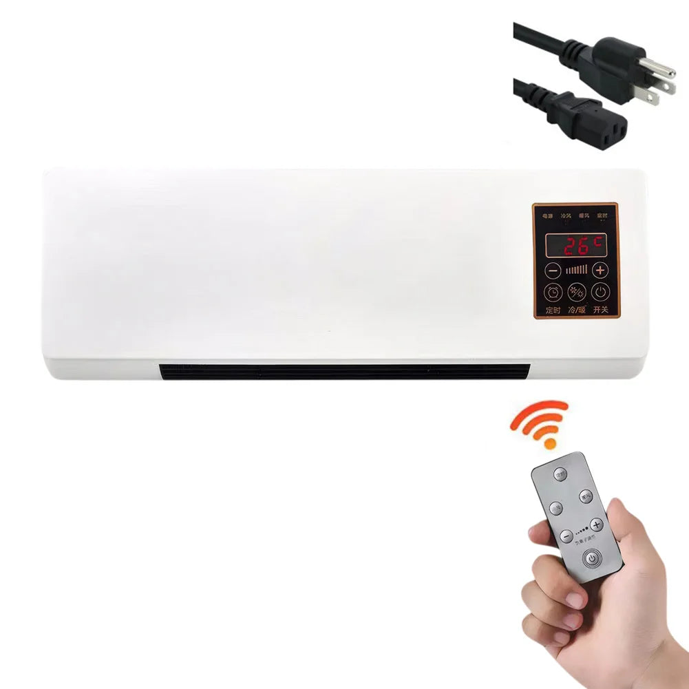 1800W Wall Mounted Air Conditioners with Remote Control Winter Warmer Small Multifunctional Blowing Supplies Home Appliance