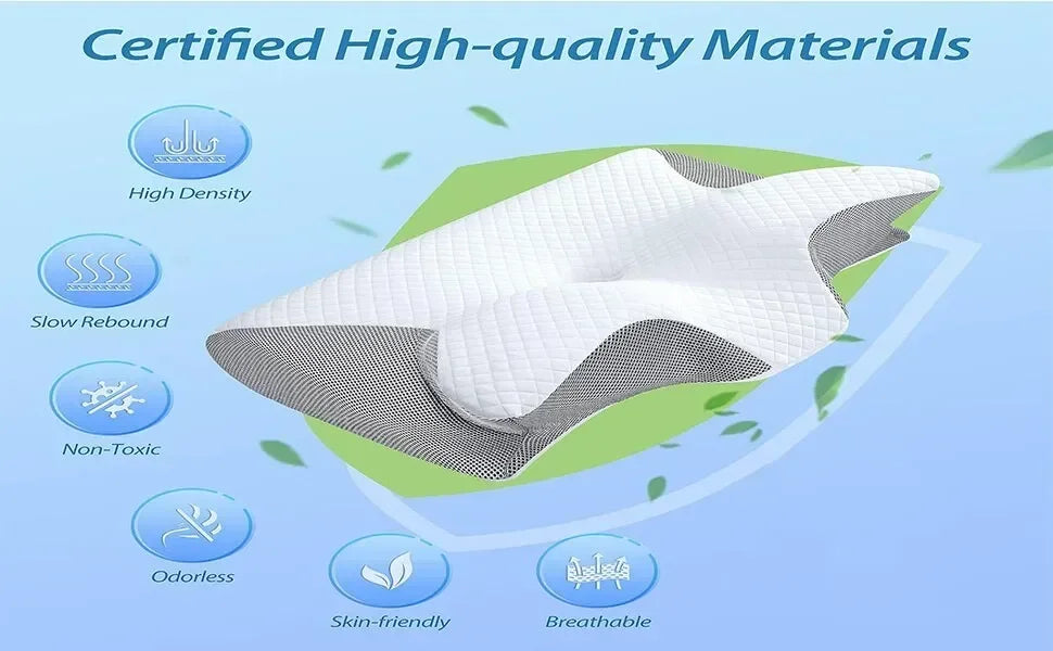 1pc Memory Foam Cervical Pillow Neck Protection Slow Rebound Memory Pillow Butterfly Shaped Cervical Neck Sleep care healthy