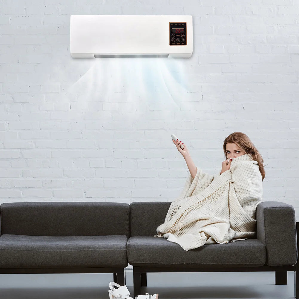 1800W Wall Mounted Air Conditioners with Remote Control Winter Warmer Small Multifunctional Blowing Supplies Home Appliance