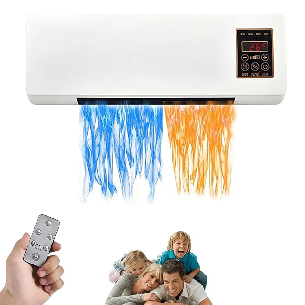 1800W Wall Mounted Air Conditioners with Remote Control Winter Warmer Small Multifunctional Blowing Supplies Home Appliance