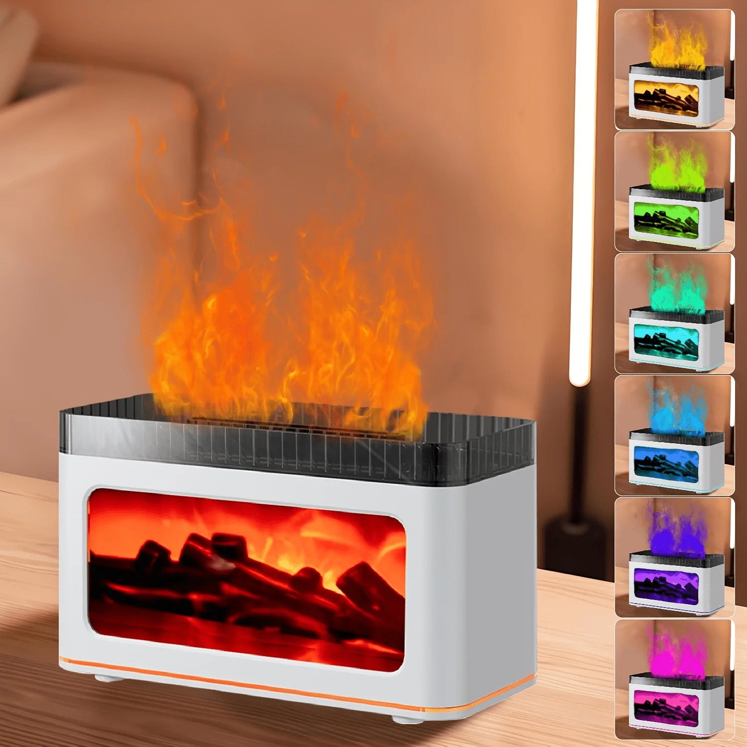 Mini Fireplace Aroma Diffuser Create A Festive Atmosphere 7 Color Flame Lighting Effects  Perfect For New Year Gifts Home Decor