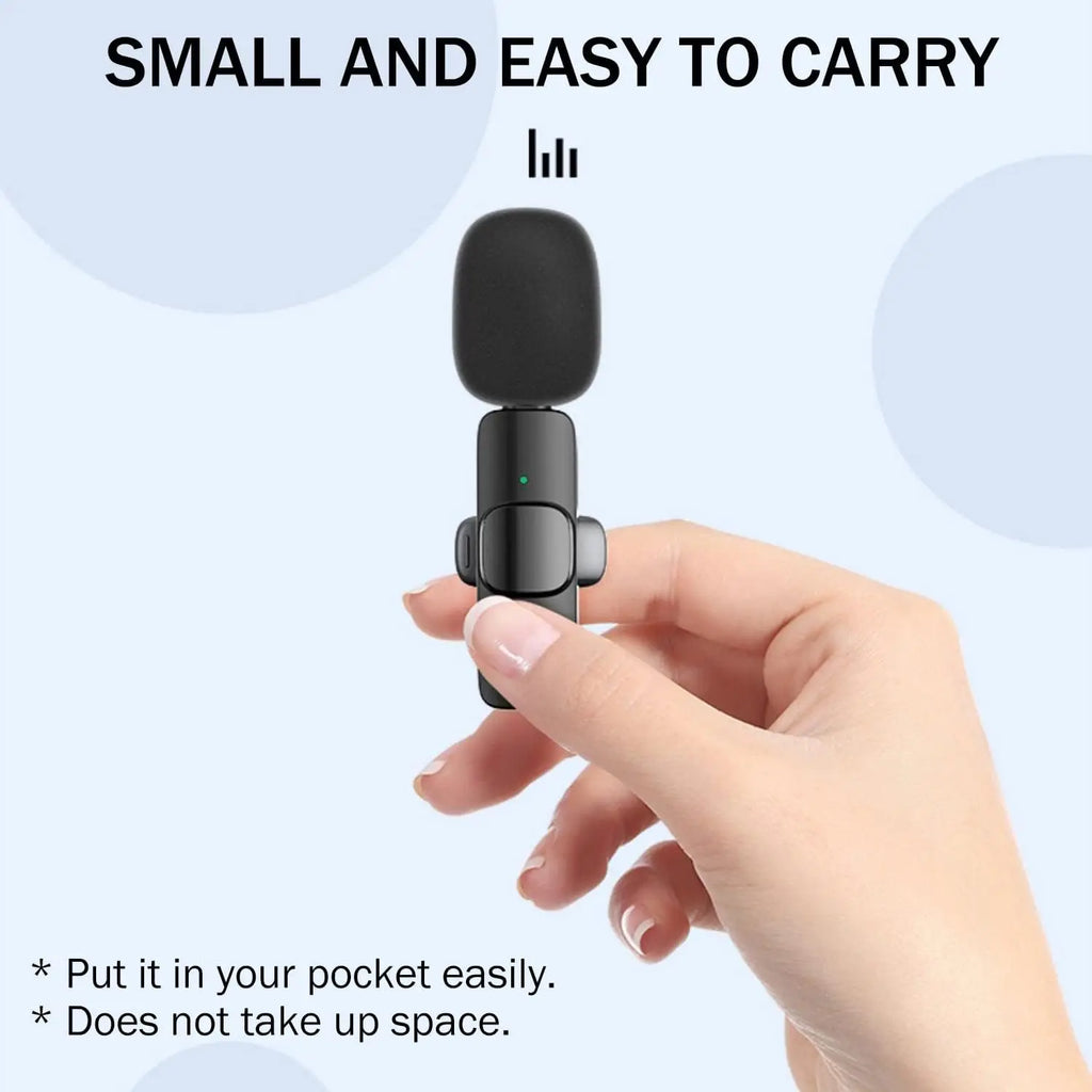 For iPhone Android Laptop Wireless Lavalier Microphone Audio Video Recording Mini Mic Live Gaming Mobile Phone Microphone
