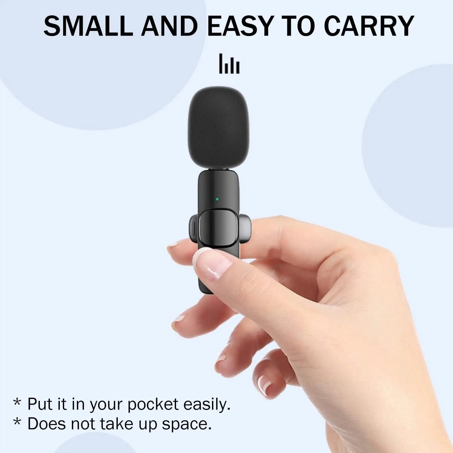 For iPhone Android Laptop Wireless Lavalier Microphone Audio Video Recording Mini Mic Live Gaming Mobile Phone Microphone