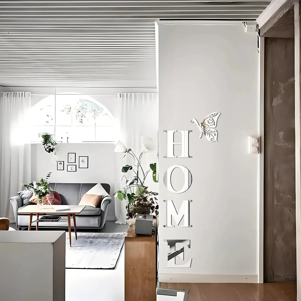 HOME Home Logo 3D Mirror Wall Sticker, Entrance Decoration, Home Decoration