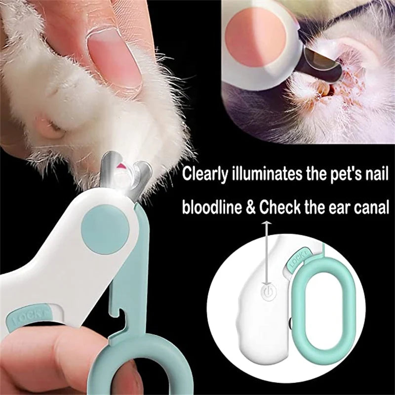 Professional Cat Nail Clipper Cat Cutter With LED Light Pet Nail Clipper for Dog Grooming Claw Scissors Care Tools Pet Products