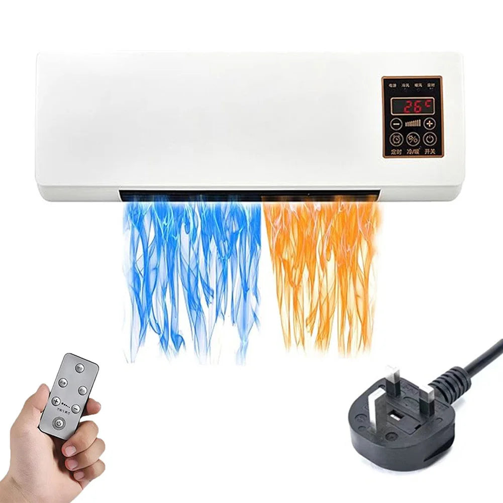 1800W Wall Mounted Air Conditioners with Remote Control Winter Warmer Small Multifunctional Blowing Supplies Home Appliance