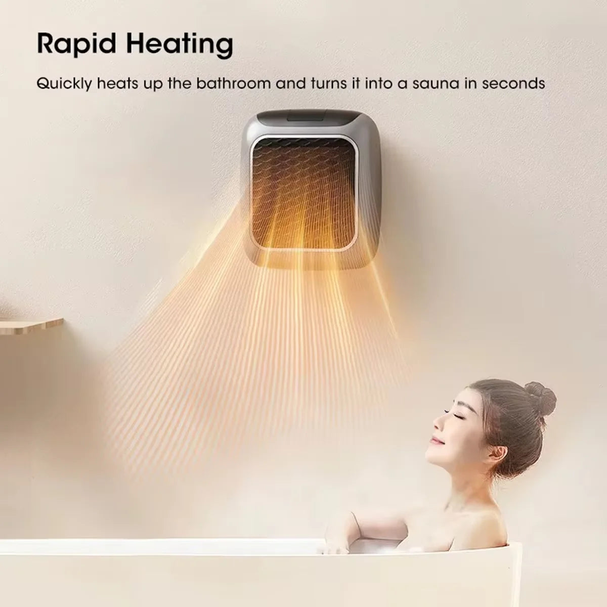 Faster Mini Heater for Home Small Bathroom Heating Fans Wall Mounted PTC Ceramic Electric Heater with Remote Control Household