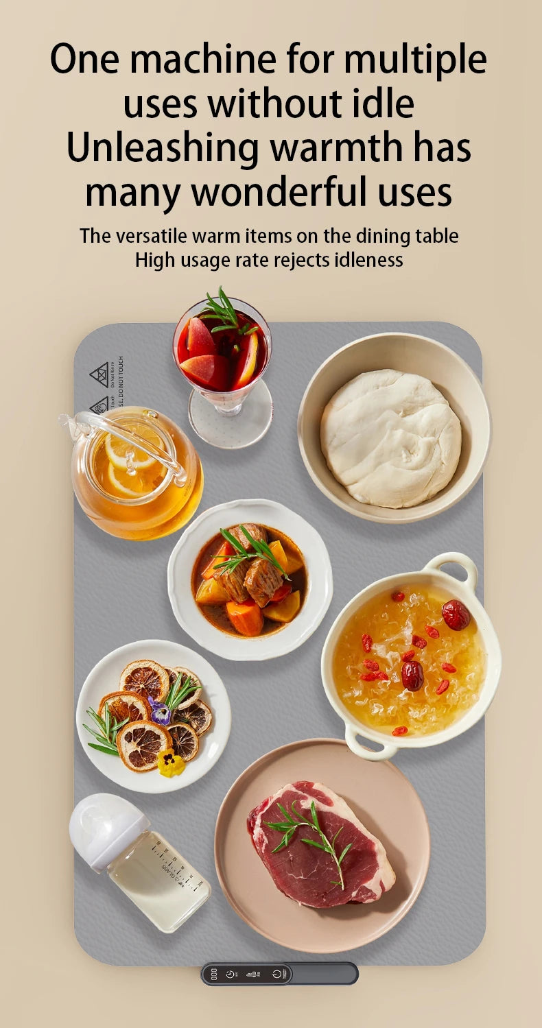 Electric Warming Tray Food Warmer Plate Foldable Portable Smart Food Fast Heating Mat Electric Warming Tray Food Warming Board