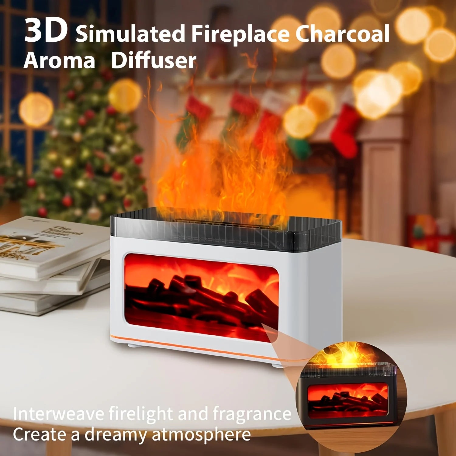 Mini Fireplace Aroma Diffuser Create A Festive Atmosphere 7 Color Flame Lighting Effects  Perfect For New Year Gifts Home Decor
