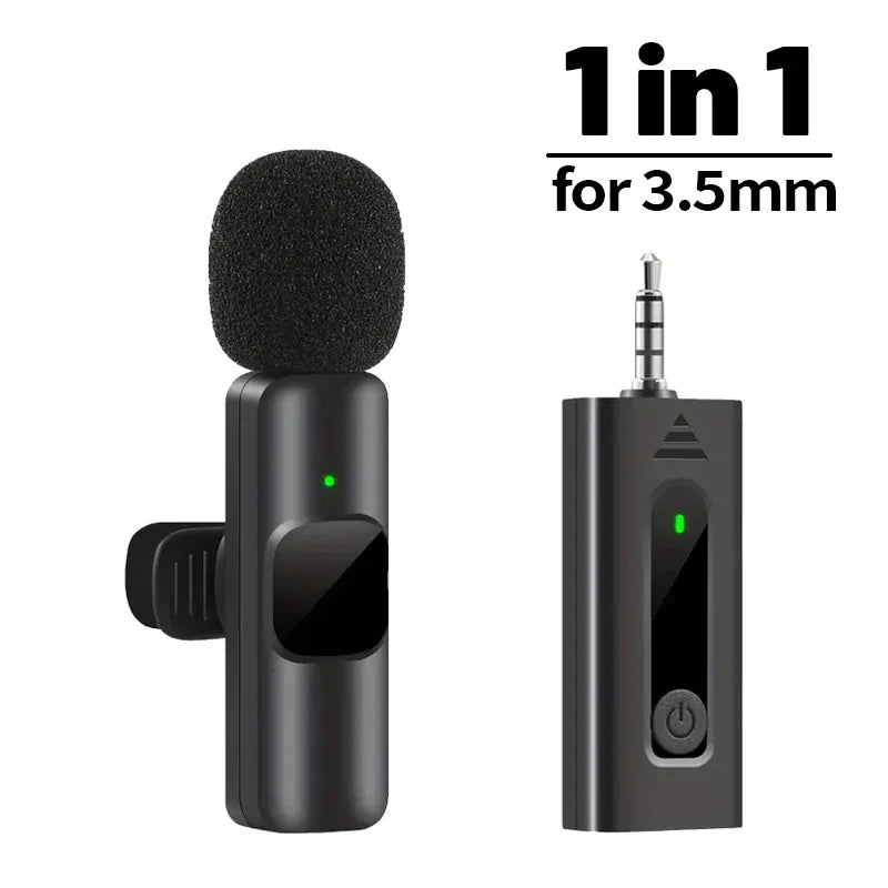 For iPhone Android Laptop Wireless Lavalier Microphone Audio Video Recording Mini Mic Live Gaming Mobile Phone Microphone