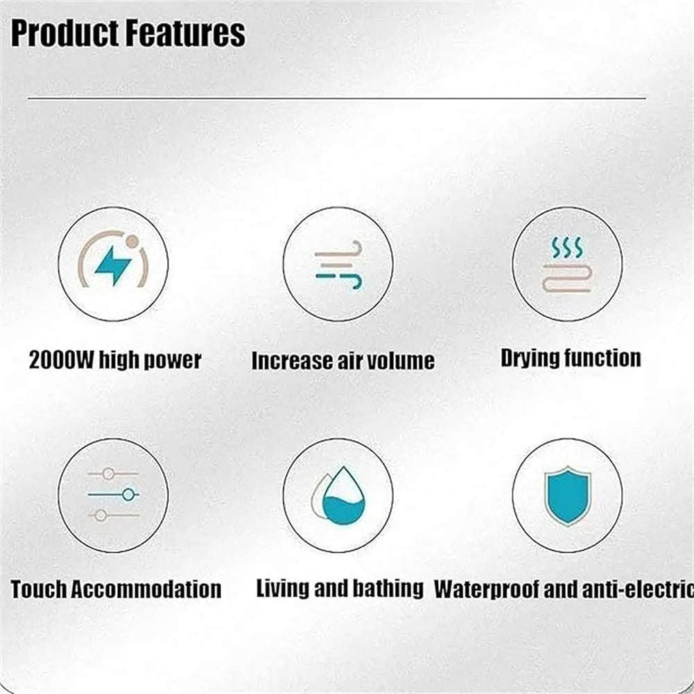 1800W Wall Mounted Air Conditioners with Remote Control Winter Warmer Small Multifunctional Blowing Supplies Home Appliance