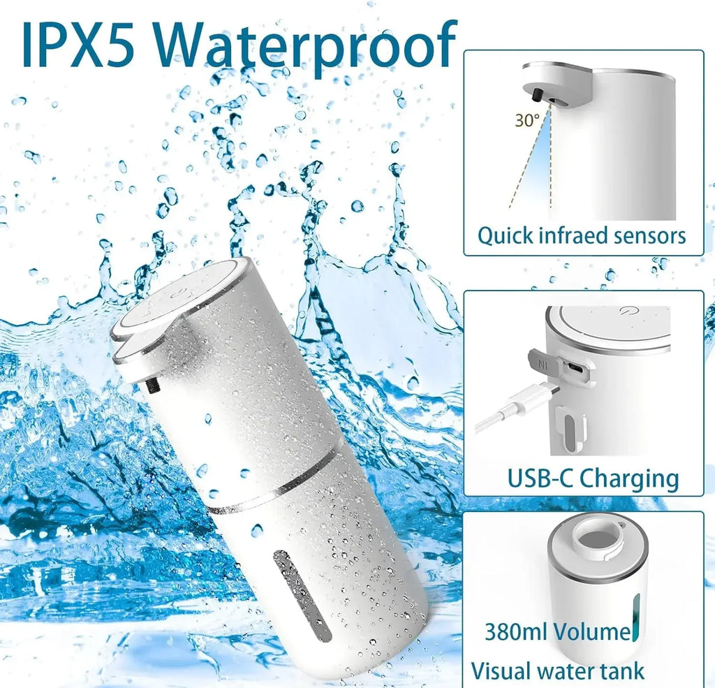 Automatic Liquid/Foma Soap Dispenser, Touchless Electric Dispenser, USB Rechargeable with Infrared Sensor for Bathroom,Kitchen