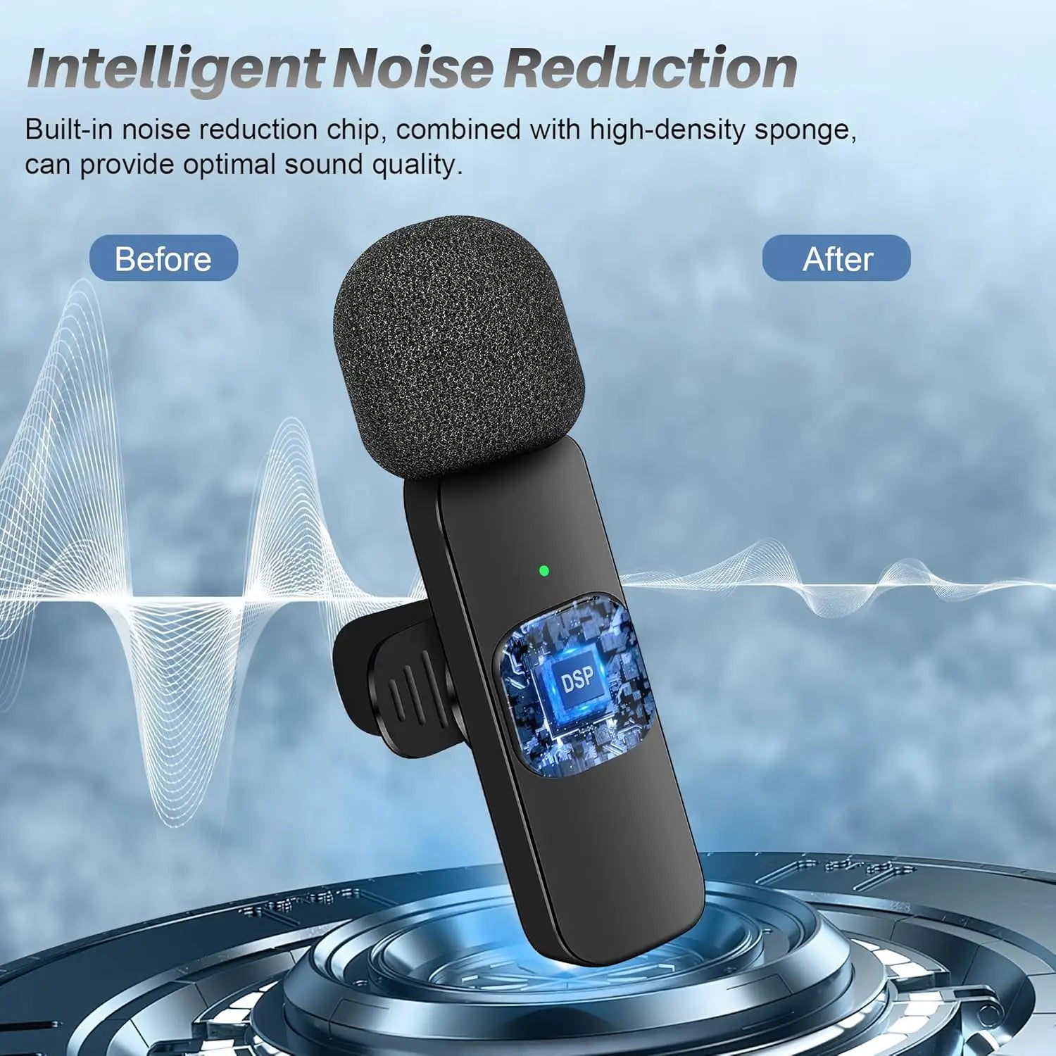 For iPhone Android Laptop Wireless Lavalier Microphone Audio Video Recording Mini Mic Live Gaming Mobile Phone Microphone