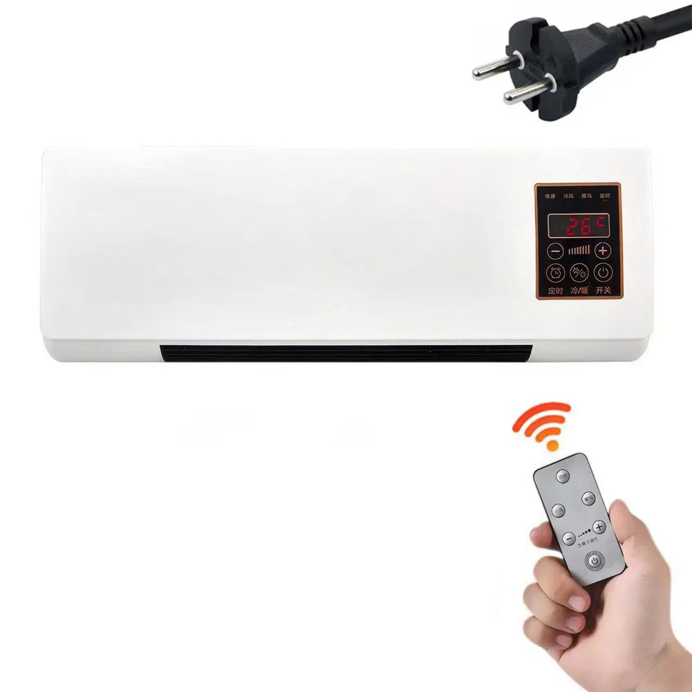 1800W Wall Mounted Air Conditioners with Remote Control Winter Warmer Small Multifunctional Blowing Supplies Home Appliance