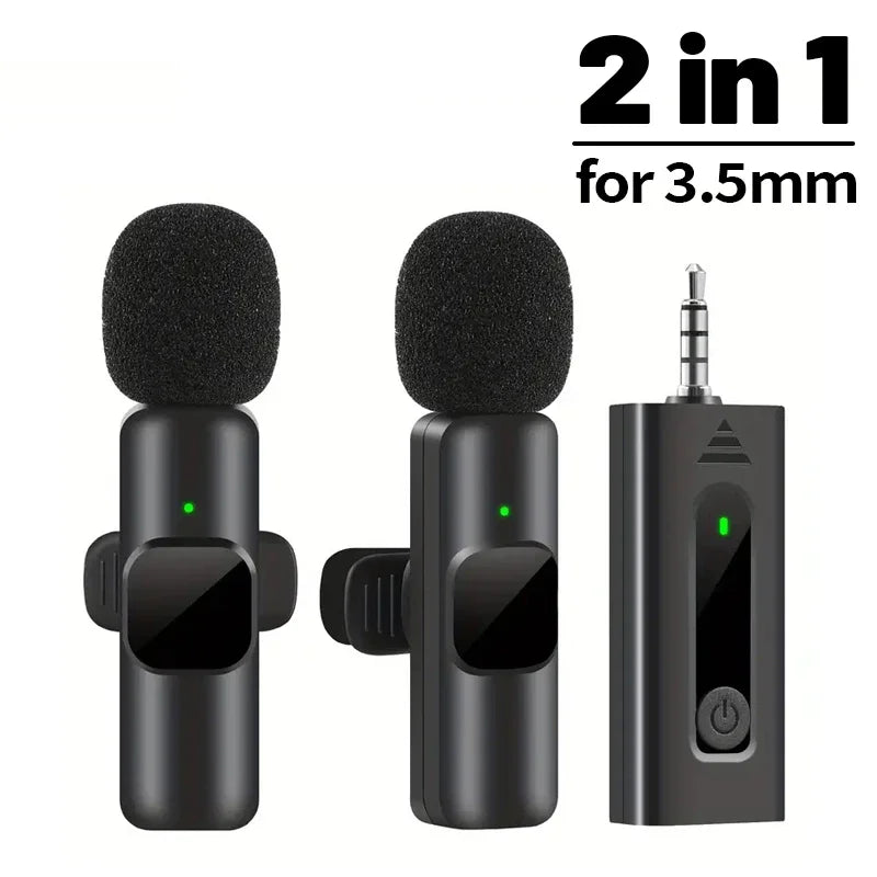 For iPhone Android Laptop Wireless Lavalier Microphone Audio Video Recording Mini Mic Live Gaming Mobile Phone Microphone