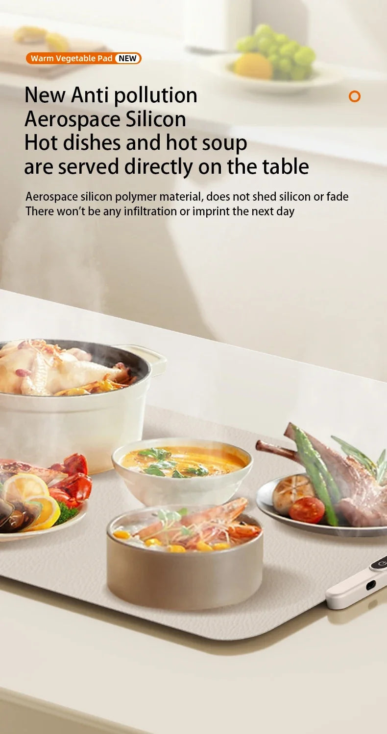 Electric Warming Tray Food Warmer Plate Foldable Portable Smart Food Fast Heating Mat Electric Warming Tray Food Warming Board