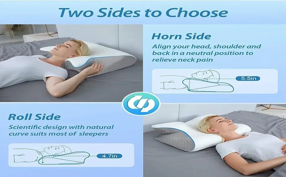 1pc Memory Foam Cervical Pillow Neck Protection Slow Rebound Memory Pillow Butterfly Shaped Cervical Neck Sleep care healthy